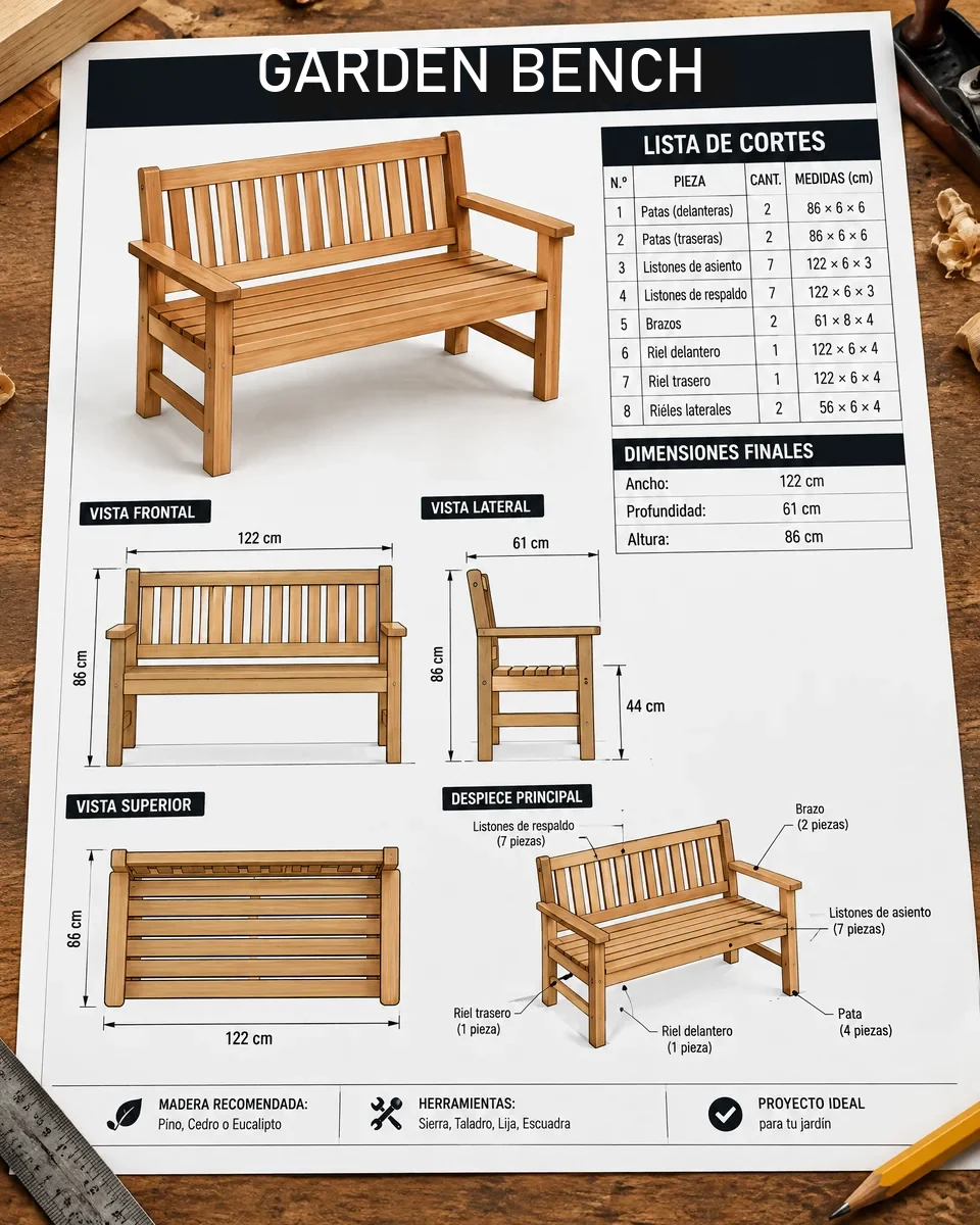 Garden bench plan